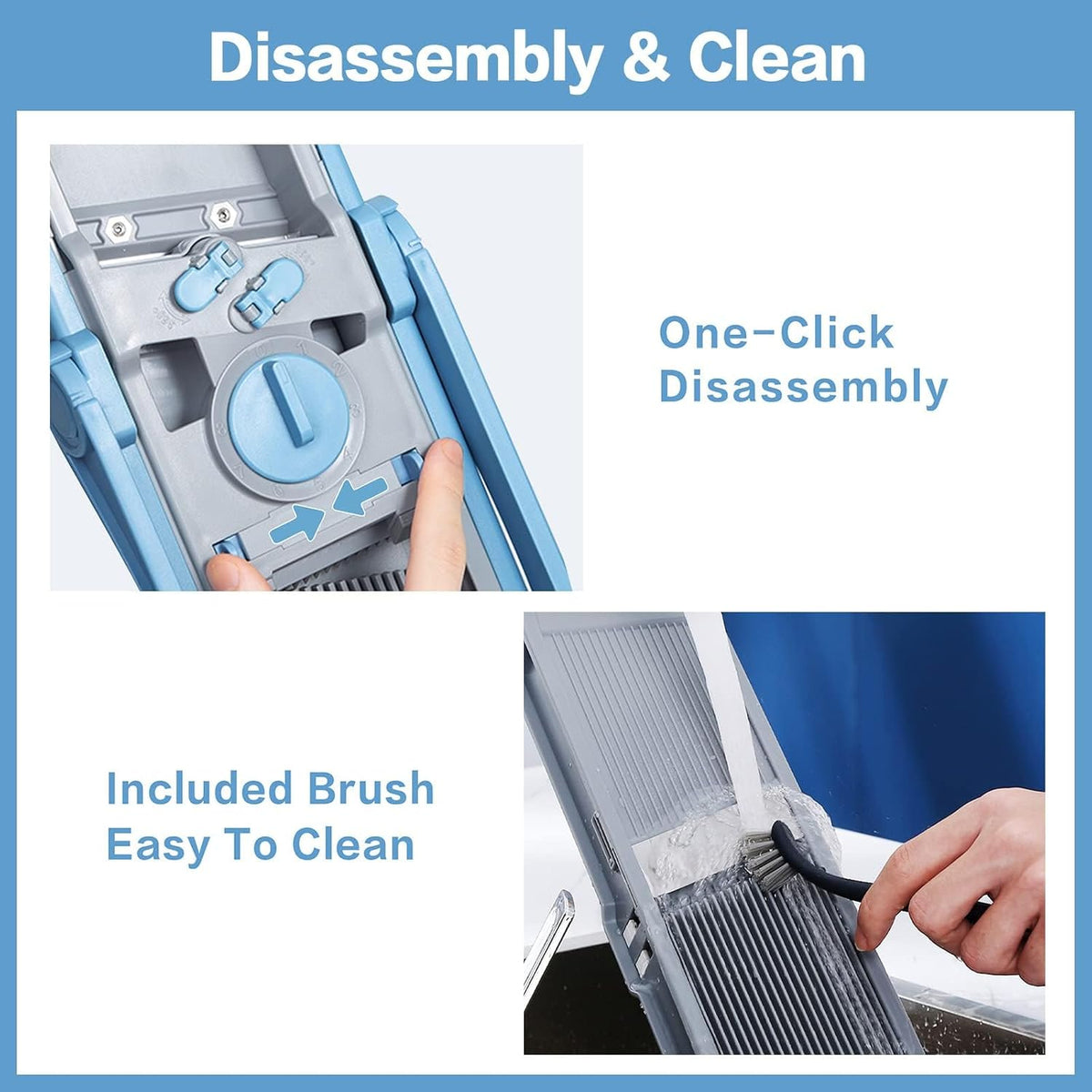 Upgrade Safe Mandoline Slicer Plus, Bigger Size, SkyBlue
