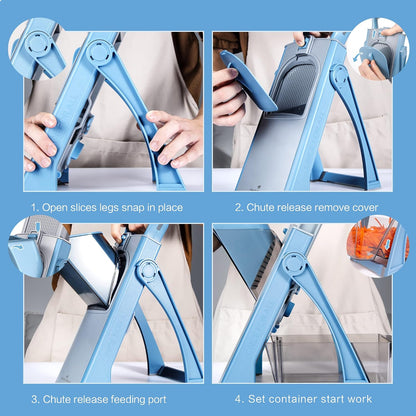 Upgrade Safe Mandoline Slicer Plus, Bigger Size, SkyBlue