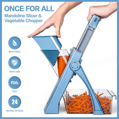Upgrade Safe Mandoline Slicer Plus, Bigger Size, SkyBlue
