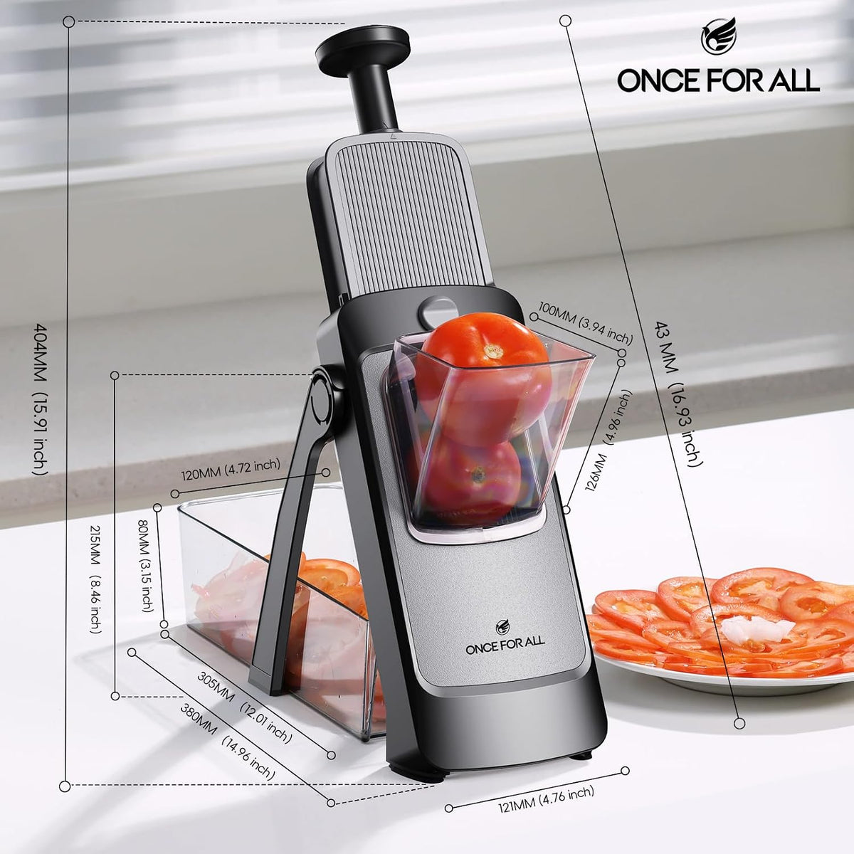Upgrade Safe Mandoline Slicer Plus, Bigger Size, SkyBlue