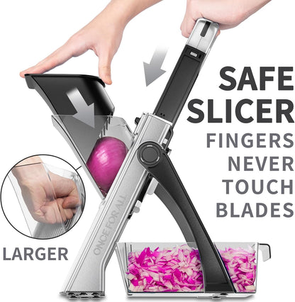 Upgrade Safe Mandoline Slicer Plus, Bigger Size, SkyBlue