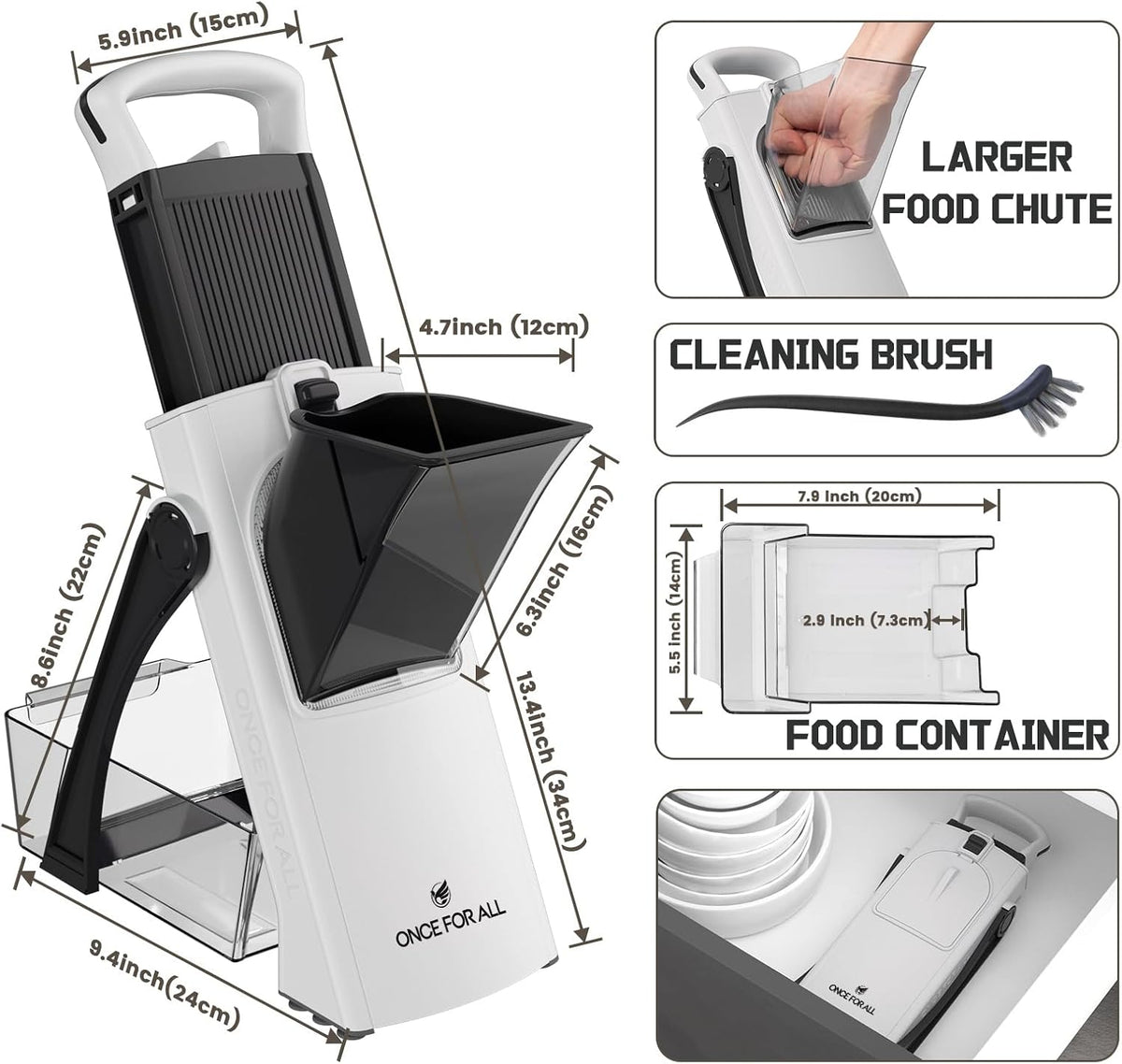 Upgrade Safe Mandoline Slicer Plus, Bigger Size, SkyBlue