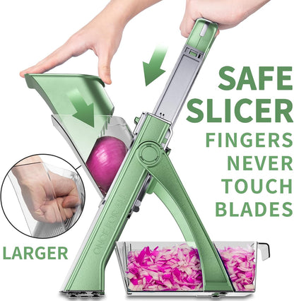 Upgrade Safe Mandoline Slicer Plus, Bigger Size, SkyBlue