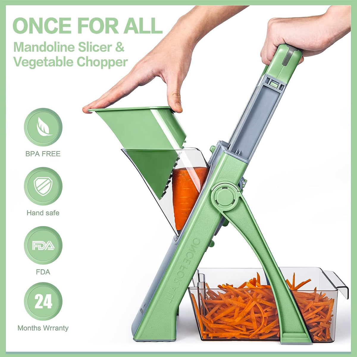 Upgrade Safe Mandoline Slicer Plus, Bigger Size, SkyBlue