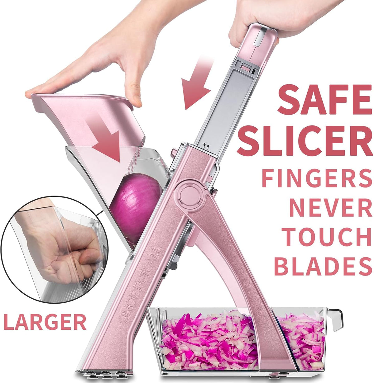 Upgrade Safe Mandoline Slicer Plus, Bigger Size, SkyBlue