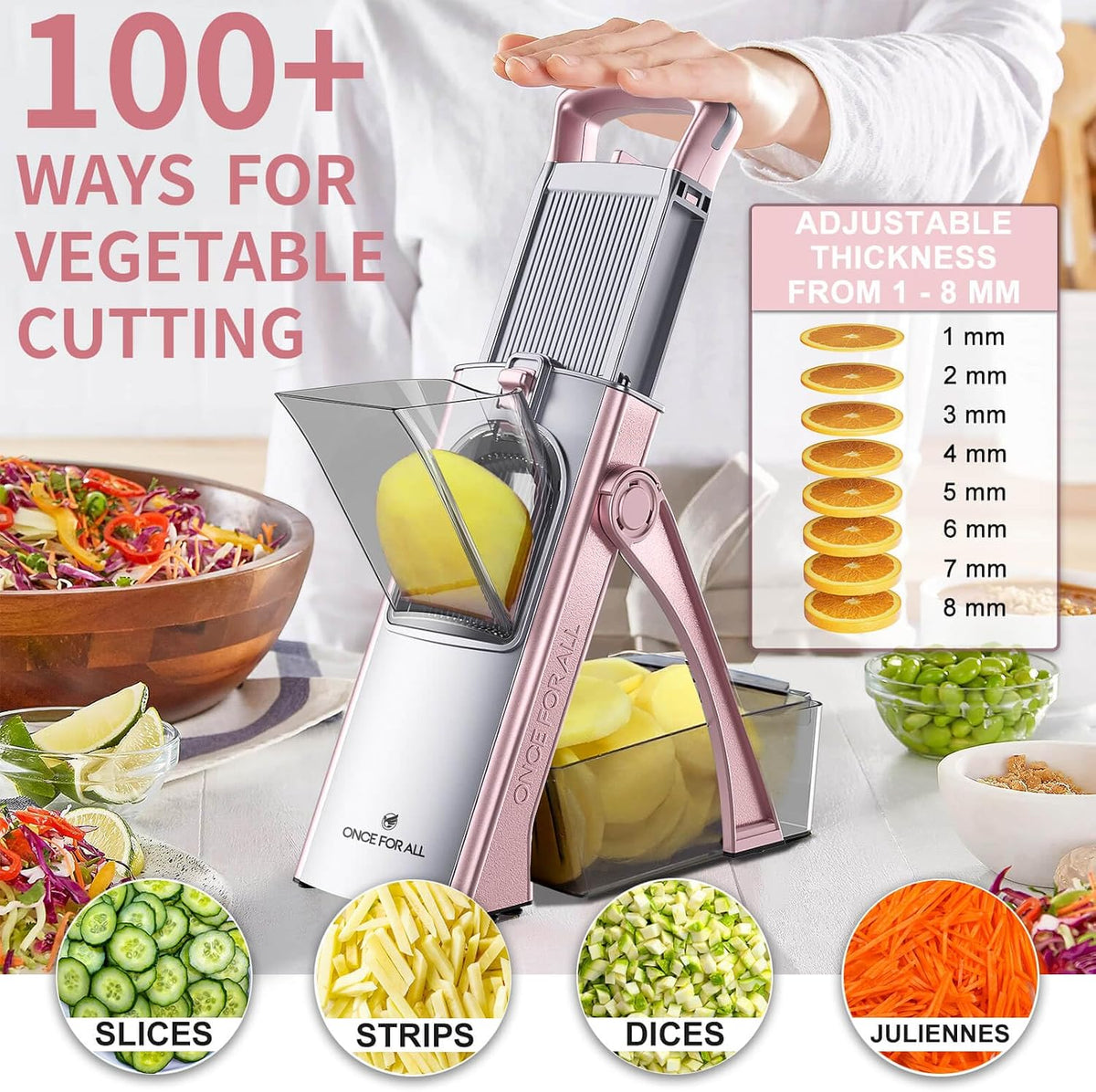 Upgrade Safe Mandoline Slicer Plus, Bigger Size, SkyBlue
