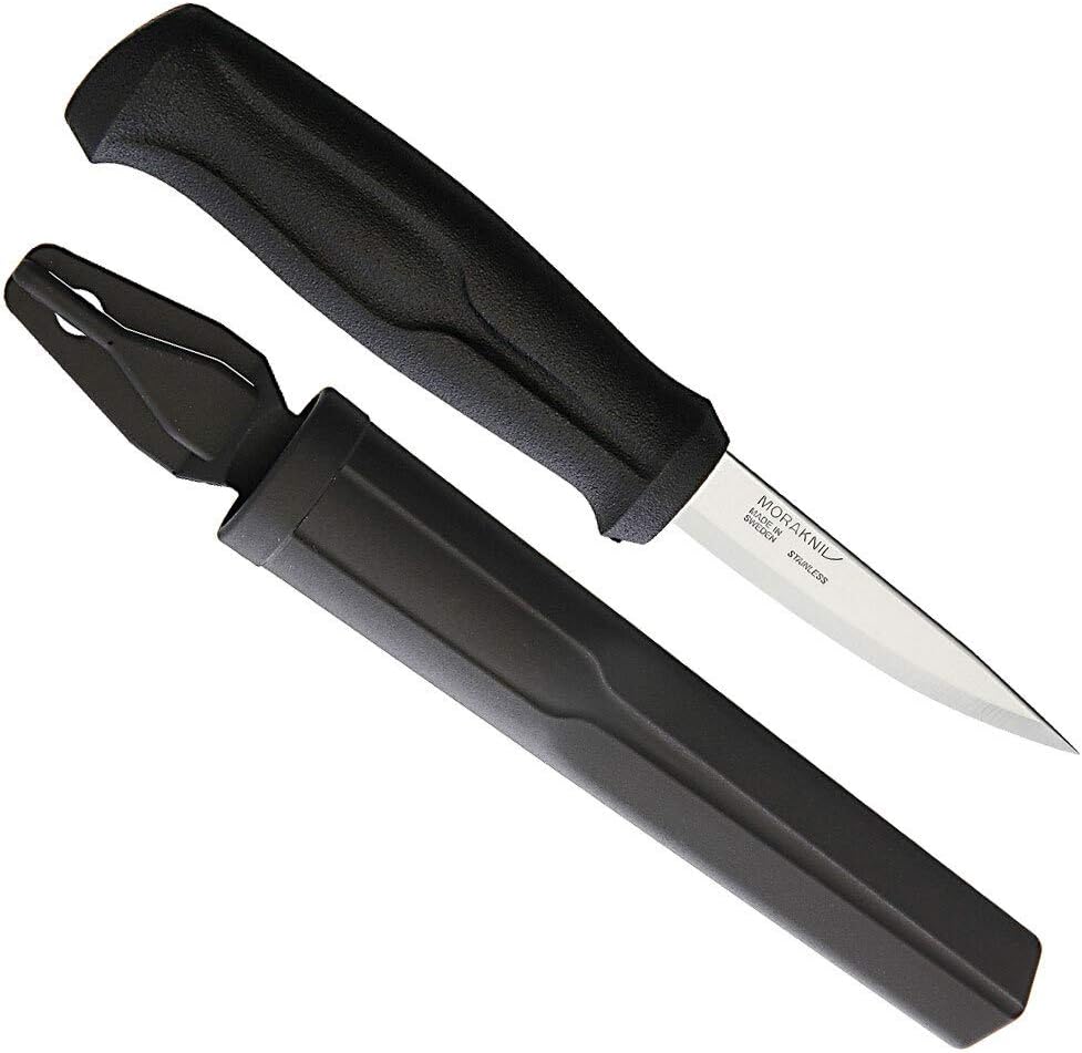 Woodcarving Basic Sandvik Stainless Steel Wood Carving Knife With Sheath, 3 Inch