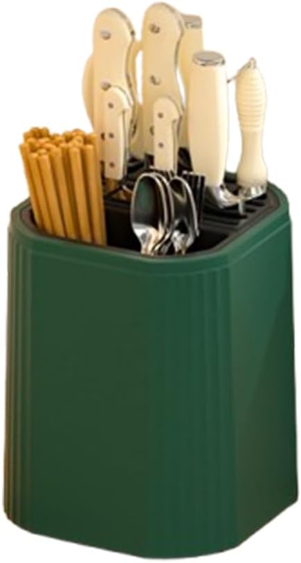 Universal Knife Block Holder -Kitchen Knife Storage Unique Slot Design to Protect Blades, Organizer Detachable for Easy Cleaning, White,Beige