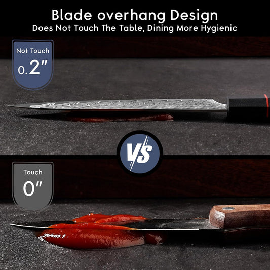 5.5-Inch Japanese Chef Knife - Razor Sharp Damascus Small Kitchen Knife, AUS-10 Steel for Paring Knife with G10 Handle
