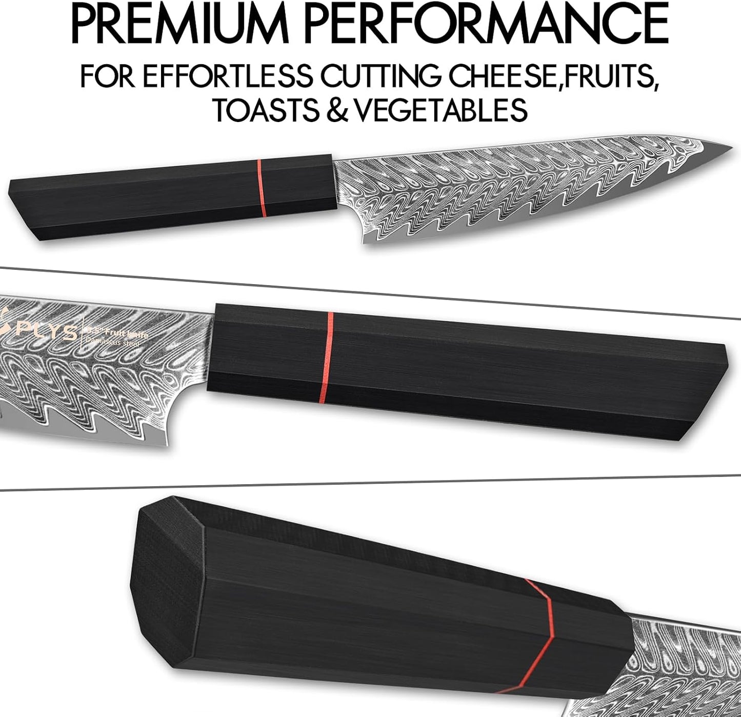 5.5-Inch Japanese Chef Knife - Razor Sharp Damascus Small Kitchen Knife, AUS-10 Steel for Paring Knife with G10 Handle