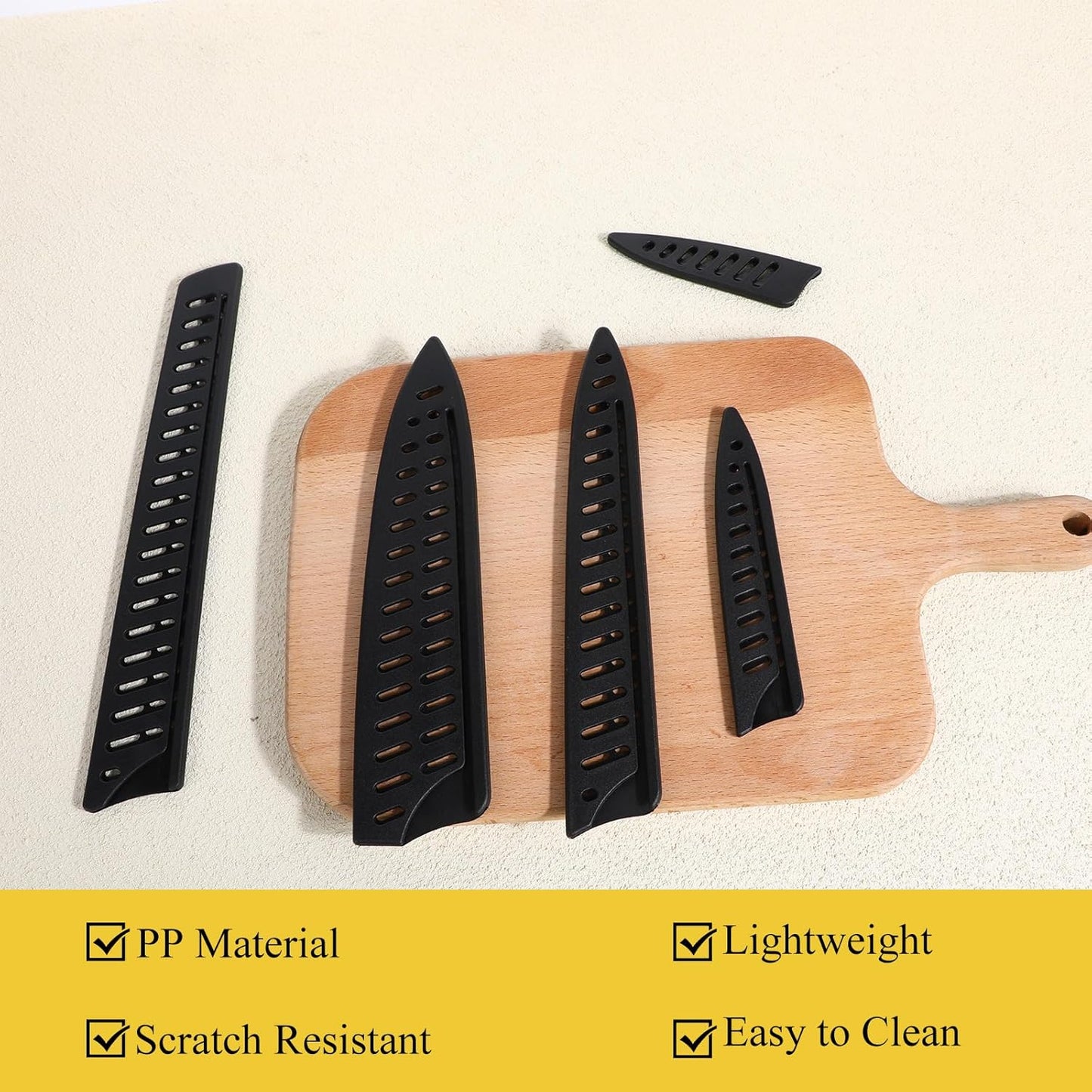 5 Pieces Kitchen Knife Sheath, Safety Knife Covers, Knife Sheath Blade Protector for 10'' 8'' 5'' 3.5'' Chef Knife, Bread Knife, Utility Knife, Paring Knife