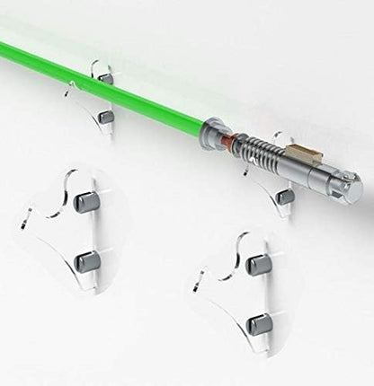 lightsaber rack, wall-mounted lightsaber rack, suitable for swords, 1 pair of lightsaber sabers (Transparent)