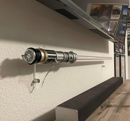 lightsaber rack, wall-mounted lightsaber rack, suitable for swords, 1 pair of lightsaber sabers (Transparent)
