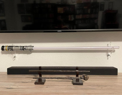 lightsaber rack, wall-mounted lightsaber rack, suitable for swords, 1 pair of lightsaber sabers (Transparent)