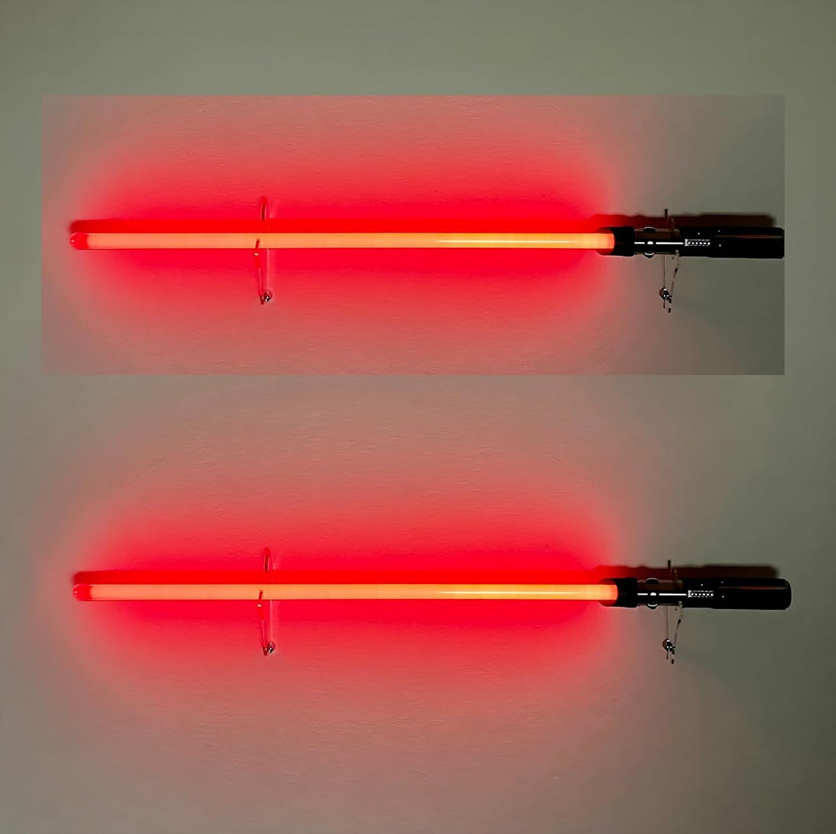 lightsaber rack, wall-mounted lightsaber rack, suitable for swords, 1 pair of lightsaber sabers (Transparent)