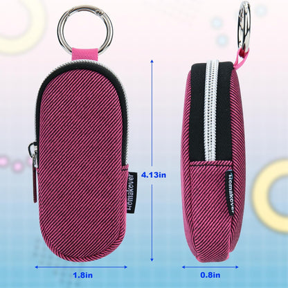Portable Lip Balm Organizer Case with Keychain, Travel Chapstick Holder Storage Bag, Waterproof Small Cosmetic Organizer, Anti-Lost Lipstick Lip Gloss Sleeve Pouch Keeper Case (Pink, Small)