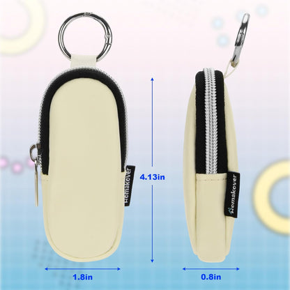 Portable Lip Balm Organizer Case with Keychain, Travel Chapstick Holder Storage Bag, Waterproof Small Cosmetic Organizer, Anti-Lost Lipstick Lip Gloss Sleeve Pouch Keeper Case (Pink, Small)