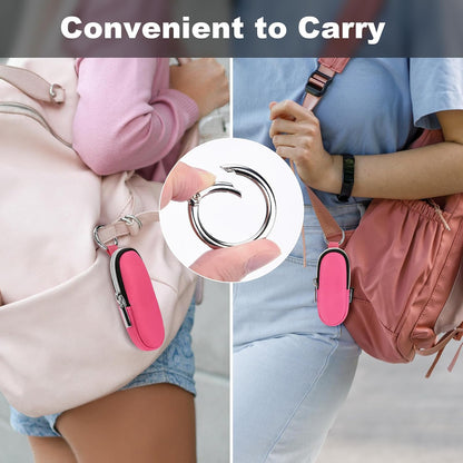Portable Lip Balm Organizer Case with Keychain, Travel Chapstick Holder Storage Bag, Waterproof Small Cosmetic Organizer, Anti-Lost Lipstick Lip Gloss Sleeve Pouch Keeper Case (Pink, Small)